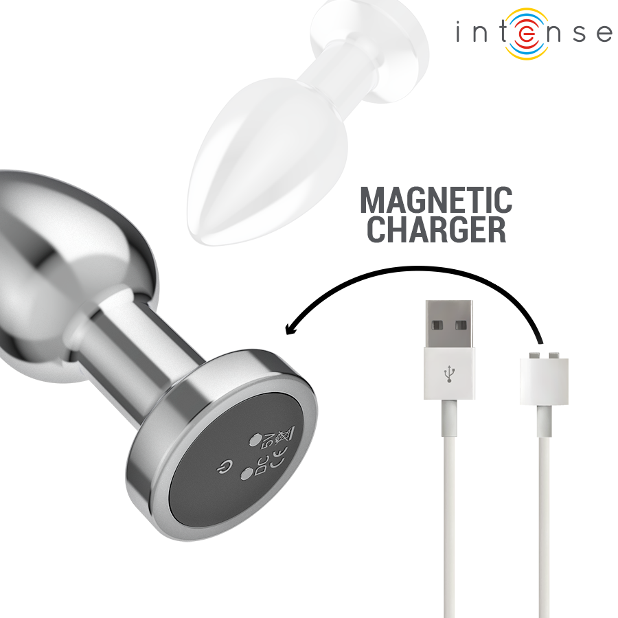 Intense - Anal Plug 10 Vibrations Metal With Remote Control M