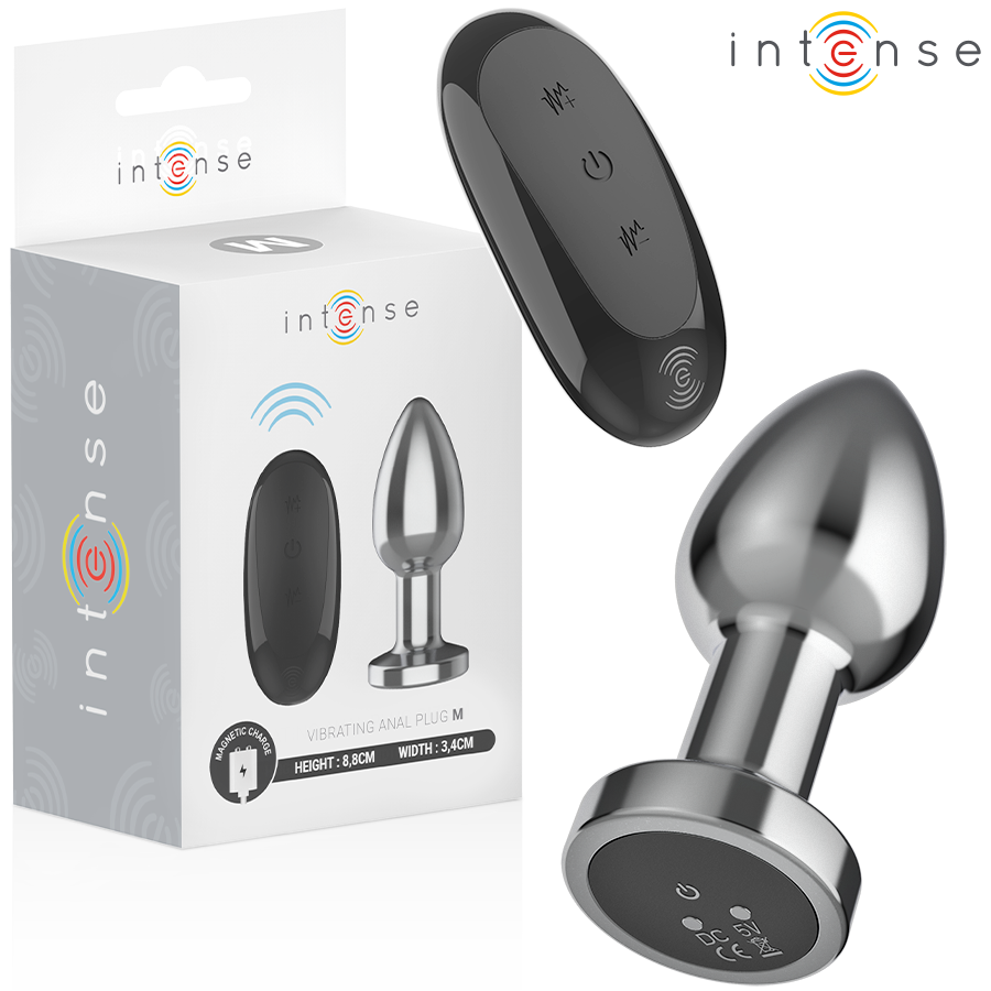Intense - Anal Plug 10 Vibrations Metal With Remote Control M