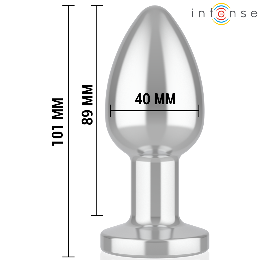 Intense - Anal Plug 10 Vibrations Metal With Remote Control L