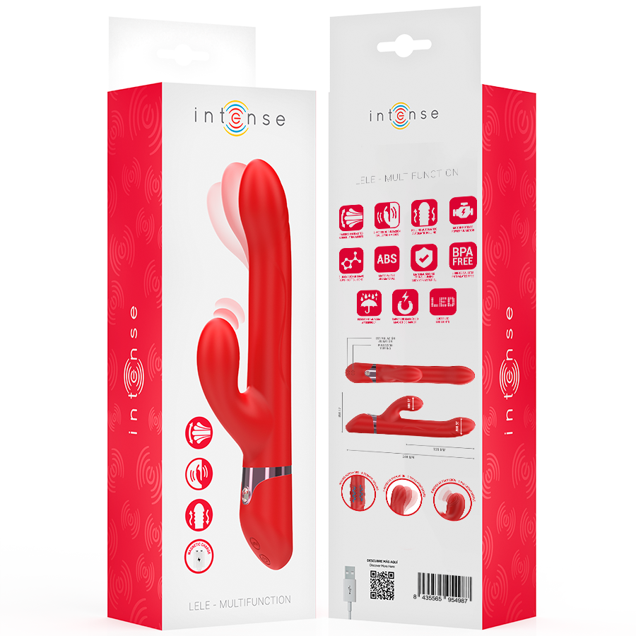 Intense - Lele Multifunction Vibrator Rotating & Oscillation & Stimulation Red