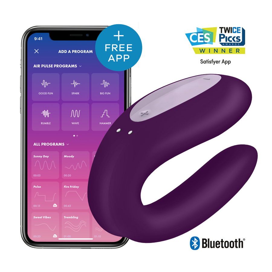 SATISFYER - DOUBLE JOY CON APP PURPLE