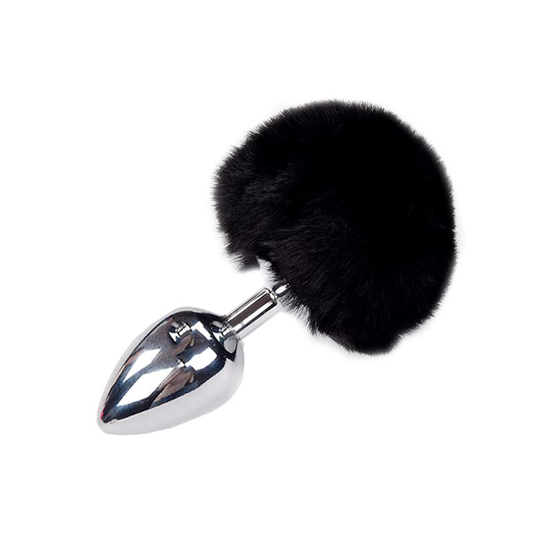 Metal Anal Plug with Pompon L