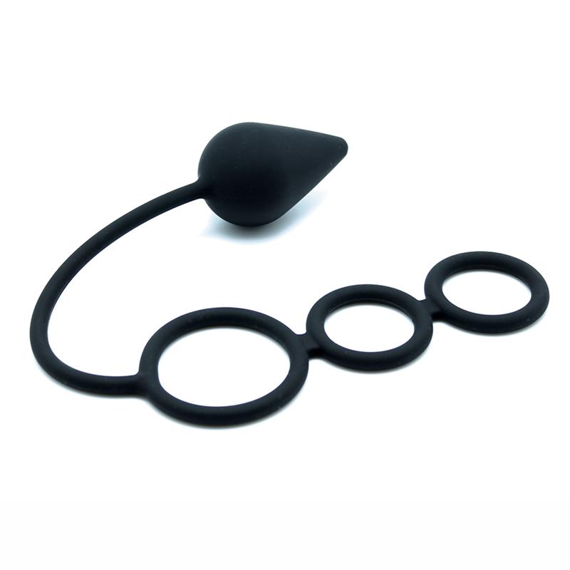 Anal Plug with Penis Rings Silicone